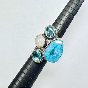 Solar Add on Item - Blue Solar Quartz 925 Ring size 6.75